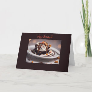 Üppige Schokoladen-Fudge-Brownie-Geburtstagskarte Karte