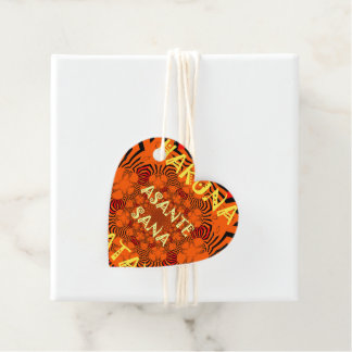 Üppige Swahili-Dankeschön-Tags: Vibrantes Orange B Geschenkanhänger