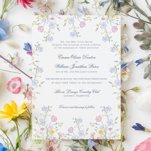Üppige Wildblumenwiese Hochzeit Einladung