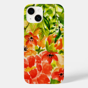 Üppige wilde blühende Korallenblumen Aquarell Case-Mate iPhone 14 Hülle