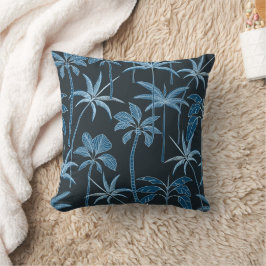Üppiger Akzent: Botanisches Palm Midnight Jungle Kissen