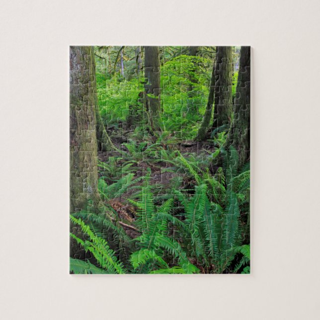 Üppiger grüner Wald landschaftlich Puzzle (Vertikal)