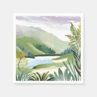 Üppiger Hang | Grüne Aquarell-Naturmalerei