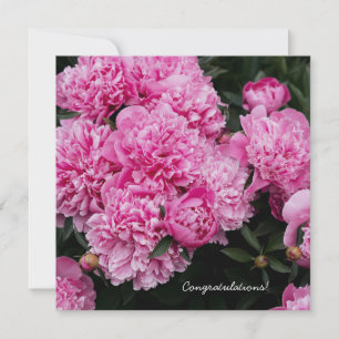 Üppiger Rosa Pfingstrosengarten Florale Fine Art Feiertagskarte