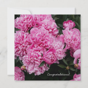 Üppiger Rosa Pfingstrosengarten Florale Fine Art Feiertagskarte
