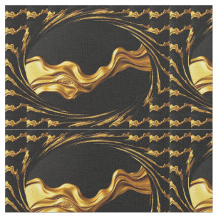 Üppiger Schwungvolle Vollgold-Schwarze Designer-Po Stoff