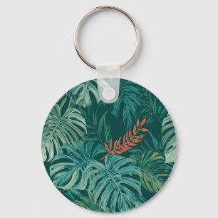 Üppiger Smaragd-Jungle-Druck Schlüsselanhänger