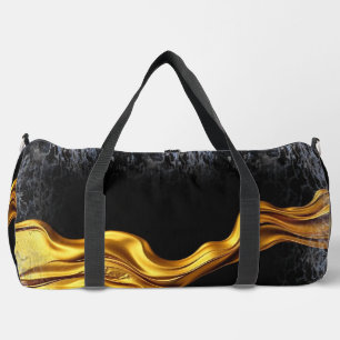 Üppiger Strudel Voll flüssiges Gold Schwarz Achemp Duffle Bag