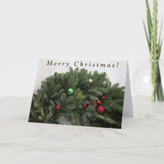 Üppiger WeihnachtsKranz Feiertagskarte (Vorderseite)