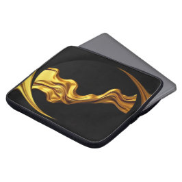 Üppiger Wirbel Flüssiges Gold Schwarzes Monochrom Laptopschutzhülle
