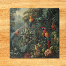 Üppiges Dschungel-Mural Vögel im Paradies Benutzer