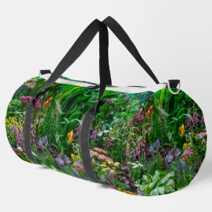 Üppiges englisches Cottage-Garten-Sommerblumen-Fot Duffle Bag
