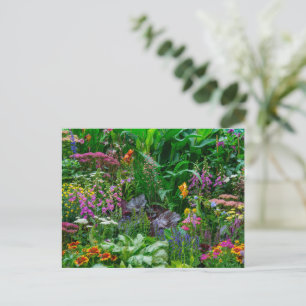 Üppiges englisches Cottage-Garten-Sommerblumen-Fot Feiertagspostkarte