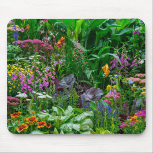 Üppiges englisches Cottage-Garten-Sommerblumen-Fot Mousepad