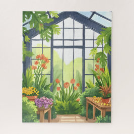 Üppiges Gewächshaus | Floraler Botanischer Garten Puzzle