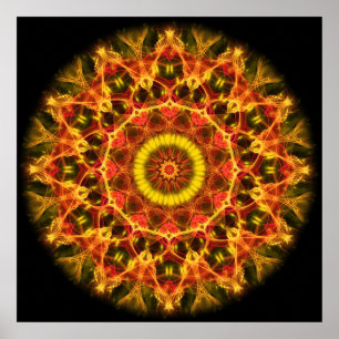 Üppiges Glühen-Kaleidoskop Poster