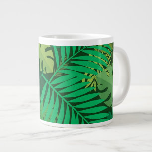 Üppiges grünes tropisches Dschungellaub Jumbo-Tasse