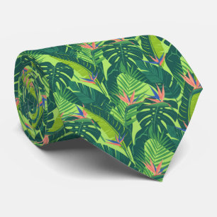 Üppiges, lebendiges tropisches Blatt Monstera und Krawatte