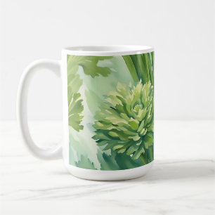 Üppiges Selleriegrün Botanisches Muster Kaffeetasse