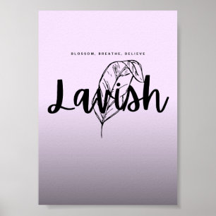 Üppiges Skriptposter Minimalistisches Lila-Wandkun Poster