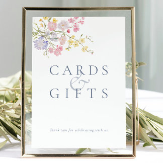 Üppiges Staubblaues Skript Hochzeitstisch-Schild 