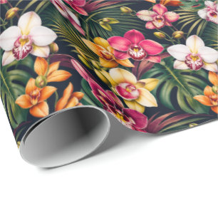 Üppiges tropisches Orchideenlaub Geschenkpapier