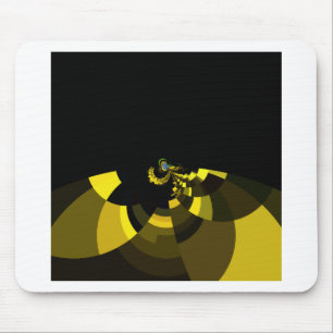 Üppiges Vektormotiv Jet Black und Gold Kunstprint Mousepad