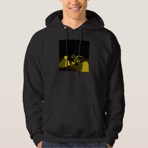 Üppiges Vektormuster Jet Black und Gold Kunstprint Hoodie