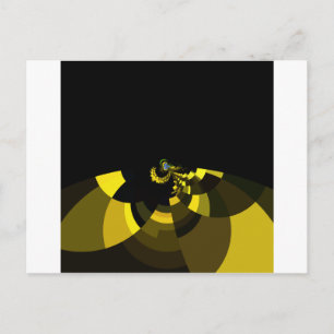 Üppiges Vektormuster Jet Black und Gold Kunstprint Postkarte