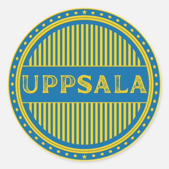 Uppsala City Pride Emblem – Swedish Identity Runder Aufkleber (Vorderseite)