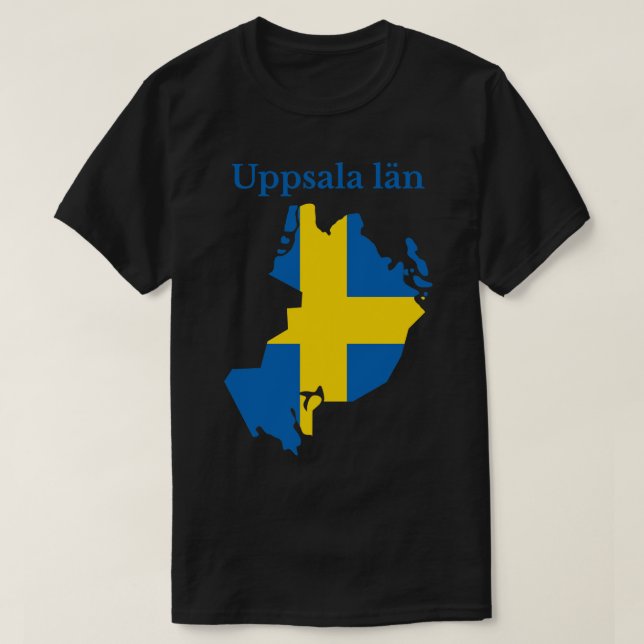 Uppsala Landkreis Map Schweden T-Shirt (Design vorne)