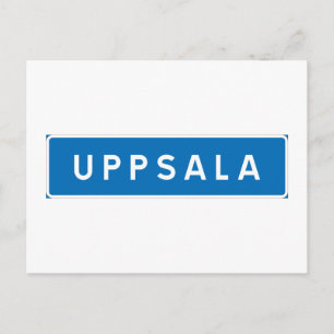 Uppsala, schwedisches Straßenschild Postkarte
