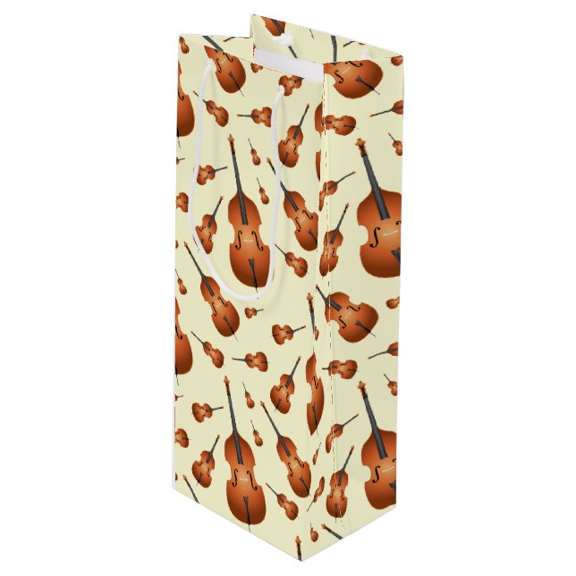 Upright Bass Musician Music Teacher Jazz Band Geschenktüte Für Weinflaschen (Vorderseite Schrägansicht)