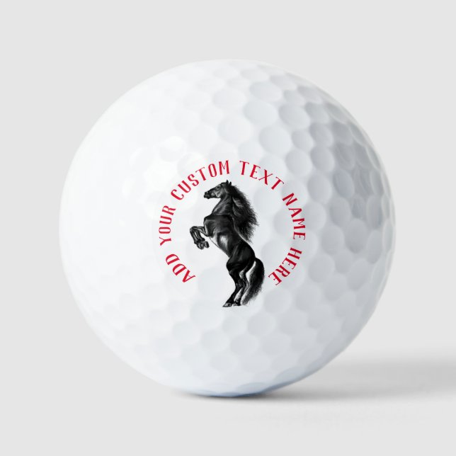 Upright Black Wild Hord Custom Text Golf Balls Golfball (Vorderseite)