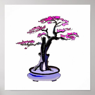 Upright Deadwood Bonsai Lila Poster