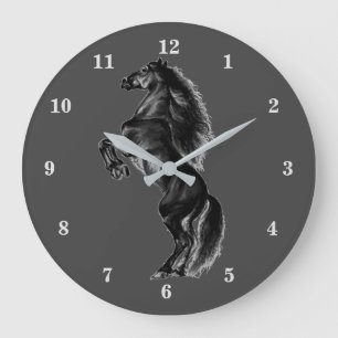 Upright Wild Horse Wall Clock - Farbe auswählen Große Wanduhr