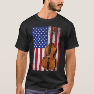 Upriobass American Flag Patriotic Double Bass T-Shirt