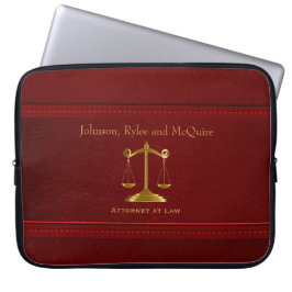 Upscale Deep Red Leather - ⚖ Laptopschutzhülle