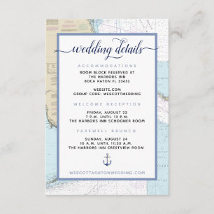 Upscale #Nautical South Florida #Wedding Details Begleitkarte