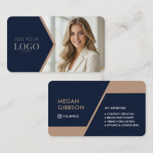 Upscale Navy Blue & Gold Geometric Business