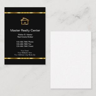 Upscale Real Anwesen Broker Vertical Business Card Visitenkarte