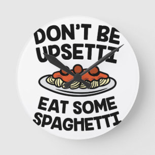 Upsetti Spaghetti Runde Wanduhr