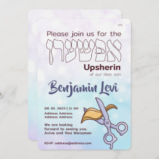 Upsherin First Haircut Jüdischer Junge 3. Geburtst Einladung