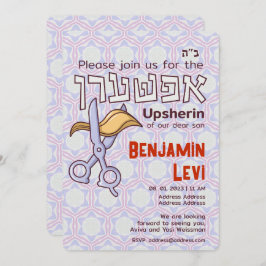 Upsherin First Haircut Jüdischer Junge 3. Geburtst Einladung