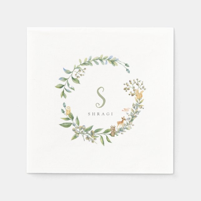 Upsherin Forest Animal Napkins Serviette (Vorderseite)