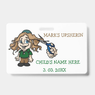 Upsherin I.D Abzeichen Einladung Geburtstag Ausweis