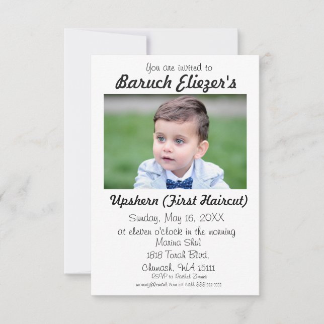 Upshernish Einladung Upshern Upsherin Einladungen (Vorderseite)