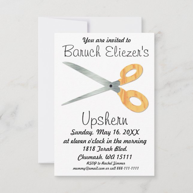 Upshernish Einladung Upshern Upsherin Einladungen (Vorderseite)