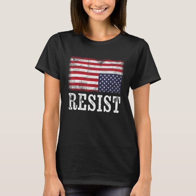 Upside Down American Flag Resist Distress United S T-Shirt (Vorderseite)