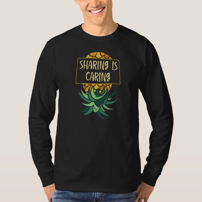 Upside Down Ananas Sharing Kümmre Swinger T-Shirt (Vorderseite)